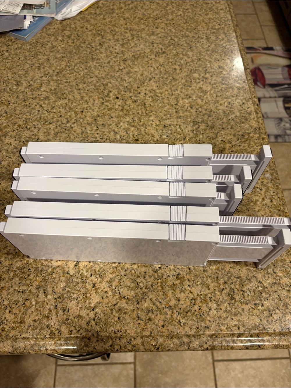 Set of 5 White Sliding Drawer Organizers